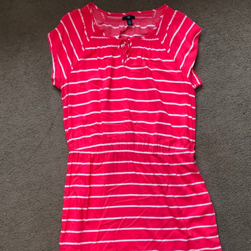 Gap midi stripped dress Coral and white XL